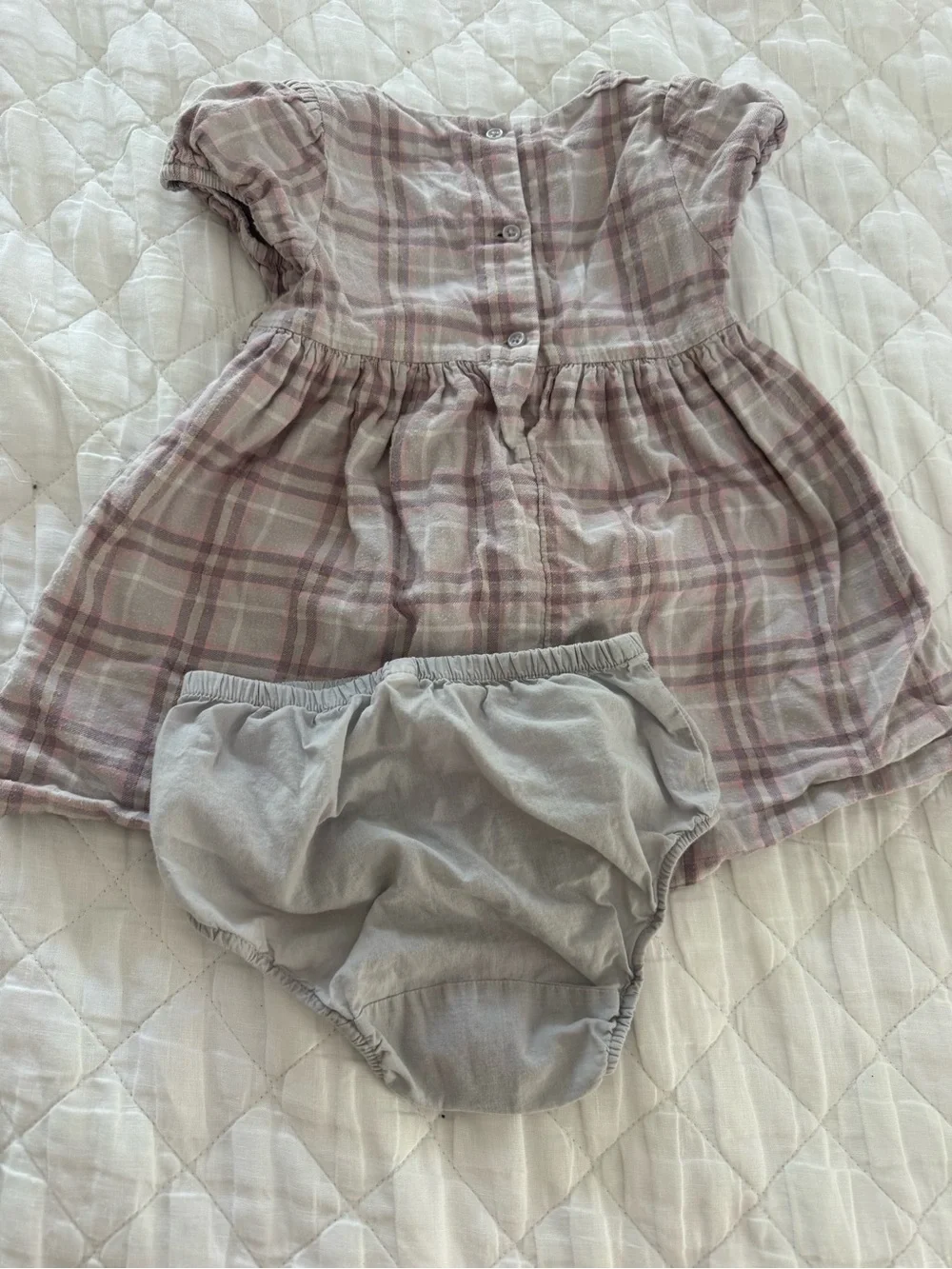 Girls Pink Plaid Dress with Matching Bloomers - GAP BABY